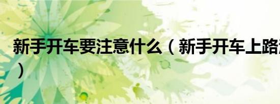 新手开车要注意什么（新手开车上路注意事项）