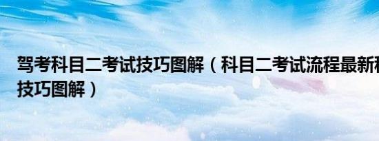 驾考科目二考试技巧图解（科目二考试流程最新科目二考试技巧图解）