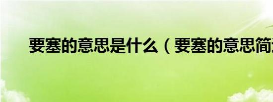 要塞的意思是什么（要塞的意思简述）