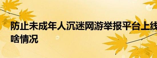防止未成年人沉迷网游举报平台上线 具体是啥情况