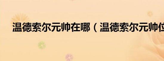 温德索尔元帅在哪（温德索尔元帅位置）