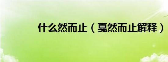 什么然而止（戛然而止解释）