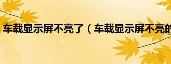 车载显示屏不亮了（车载显示屏不亮的原因）