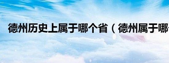 德州历史上属于哪个省（德州属于哪个省）