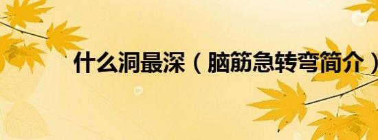 什么洞最深（脑筋急转弯简介）