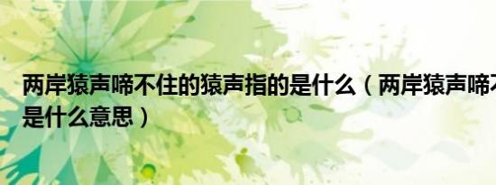 两岸猿声啼不住的猿声指的是什么（两岸猿声啼不住的猿声是什么意思）