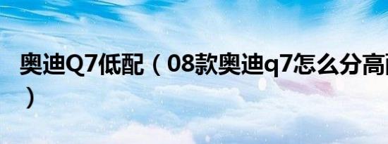 奥迪Q7低配（08款奥迪q7怎么分高配和低配）