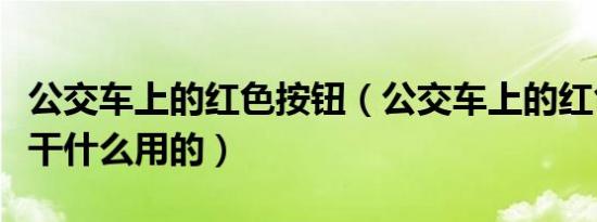公交车上的红色按钮（公交车上的红色按钮是干什么用的）