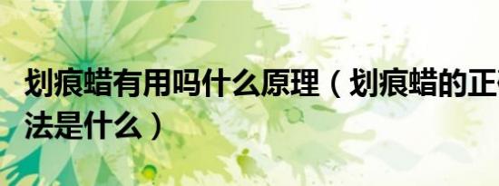 划痕蜡有用吗什么原理（划痕蜡的正确使用方法是什么）