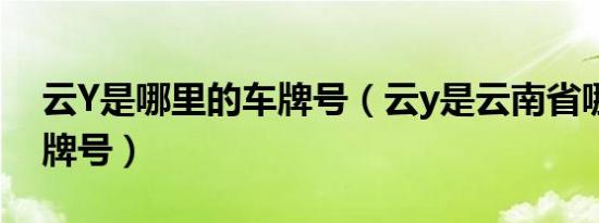 云Y是哪里的车牌号（云y是云南省哪里的车牌号）