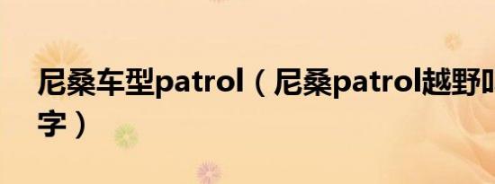 尼桑车型patrol（尼桑patrol越野叫什么名字）