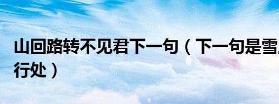 山回路转不见君下一句（下一句是雪上空留马行处）