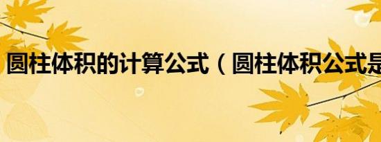 圆柱体积的计算公式（圆柱体积公式是什么）