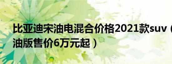比亚迪宋油电混合价格2021款suv（仅有汽油版售价6万元起）