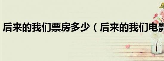 后来的我们票房多少（后来的我们电影简介）