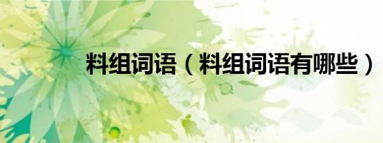 料组词语（料组词语有哪些）