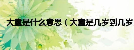 大童是什么意思（大童是几岁到几岁之间）