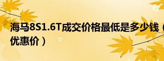 海马8S1.6T成交价格最低是多少钱（海马8S优惠价）