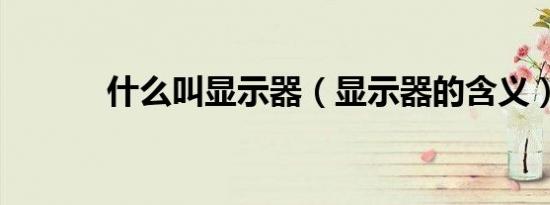 什么叫显示器（显示器的含义）