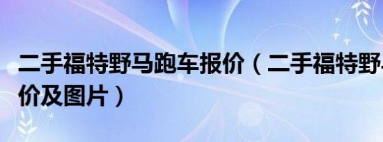 二手福特野马跑车报价（二手福特野马跑车报价及图片）