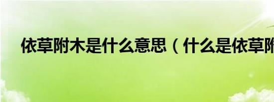 依草附木是什么意思（什么是依草附木）