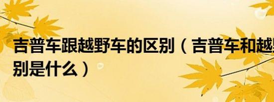 吉普车跟越野车的区别（吉普车和越野车的区别是什么）