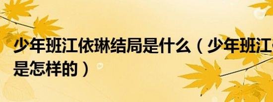 少年班江依琳结局是什么（少年班江依琳结局是怎样的）