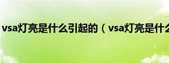 vsa灯亮是什么引起的（vsa灯亮是什么意思）