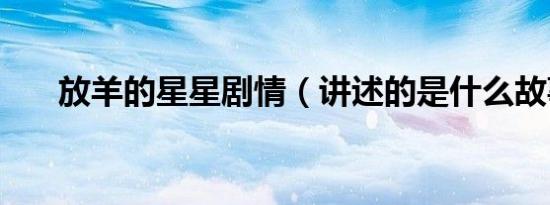放羊的星星剧情（讲述的是什么故事）