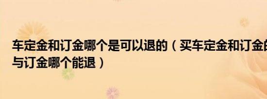 车定金和订金哪个是可以退的（买车定金和订金的区别定金与订金哪个能退）