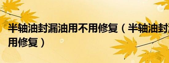 半轴油封漏油用不用修复（半轴油封漏油用不用修复）
