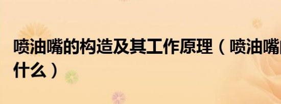 喷油嘴的构造及其工作原理（喷油嘴的构造是什么）