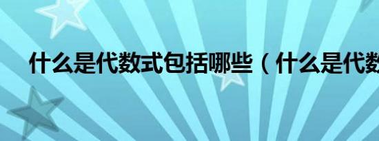 什么是代数式包括哪些（什么是代数式）