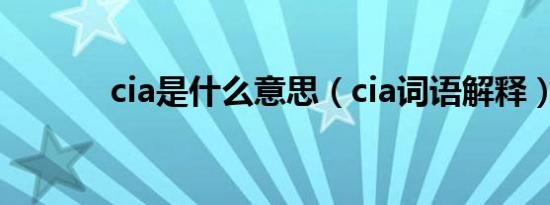 cia是什么意思（cia词语解释）