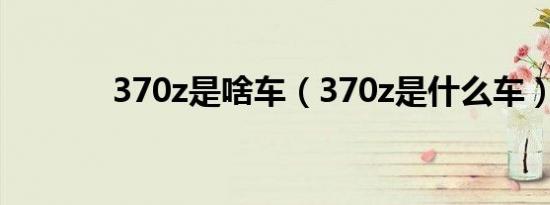 370z是啥车（370z是什么车）