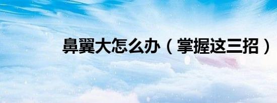 鼻翼大怎么办（掌握这三招）
