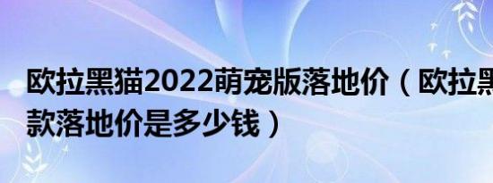 欧拉黑猫2022萌宠版落地价（欧拉黑猫2022款落地价是多少钱）