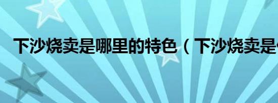 下沙烧卖是哪里的特色（下沙烧卖是什么）