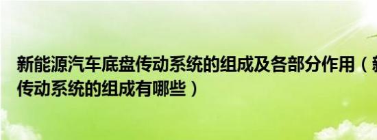新能源汽车底盘传动系统的组成及各部分作用（新能源汽车传动系统的组成有哪些）