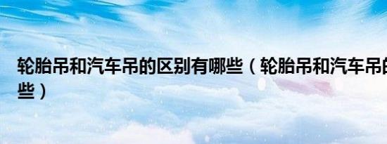 轮胎吊和汽车吊的区别有哪些（轮胎吊和汽车吊的区别有哪些）