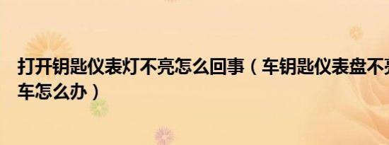 打开钥匙仪表灯不亮怎么回事（车钥匙仪表盘不亮无法启动车怎么办）