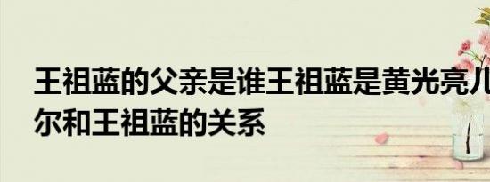 王祖蓝的父亲是谁王祖蓝是黄光亮儿子 包贝尔和王祖蓝的关系