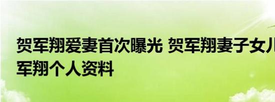 贺军翔爱妻首次曝光 贺军翔妻子女儿照片 贺军翔个人资料