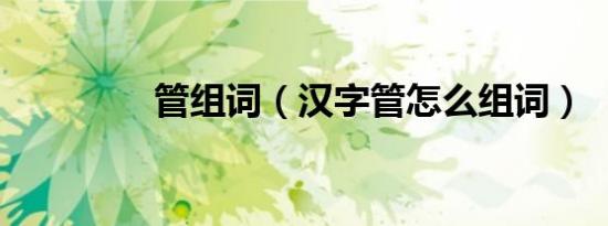 管组词（汉字管怎么组词）