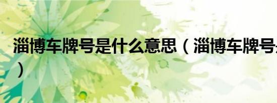 淄博车牌号是什么意思（淄博车牌号是鲁什么）