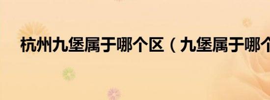 杭州九堡属于哪个区（九堡属于哪个区）