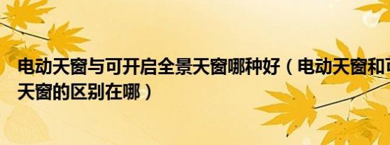 电动天窗与可开启全景天窗哪种好（电动天窗和可开启全景天窗的区别在哪）
