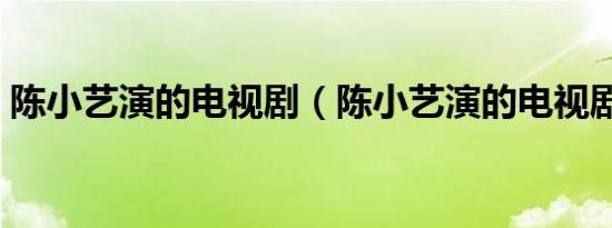 陈小艺演的电视剧（陈小艺演的电视剧介绍）
