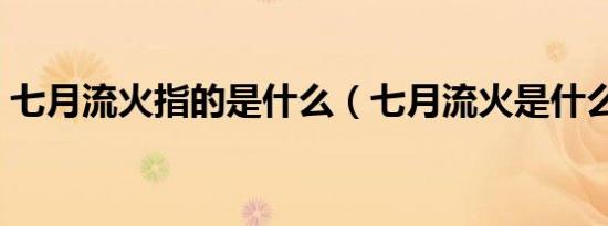 七月流火指的是什么（七月流火是什么意思）