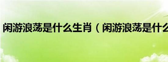 闲游浪荡是什么生肖（闲游浪荡是什么意思）